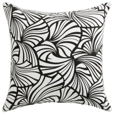 Florence Broadhurst Japanese Fans Black Pillow 22x22